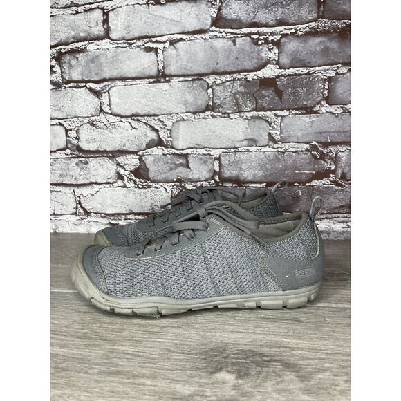 Keen Gray Textile Knit Lace Up Athletic Sneakers Shoes Women Sz 7M US/37.5EU - Picture 2 of 16